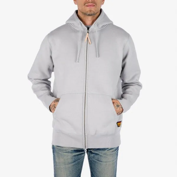 14oz Ultra Heavyweight Loopwheel Cotton Zip Up Hoodie - Grey