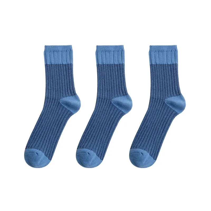 3 Pairs Contrast Thick Knit Workwear Socks