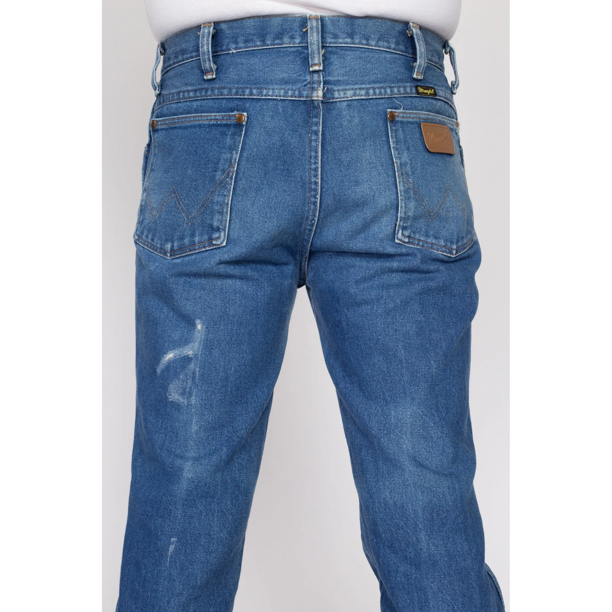 32x30 70s 80s Wrangler Faded Slim Fit Jeans