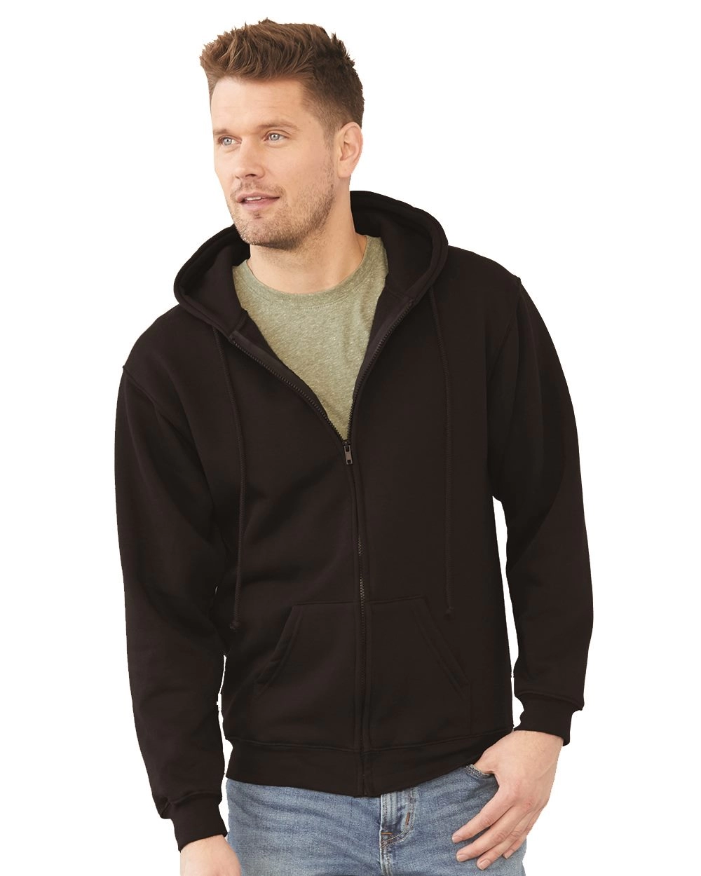 900 Bayside Adult Hooded Full-Zip Blended Fleece SKU: 900