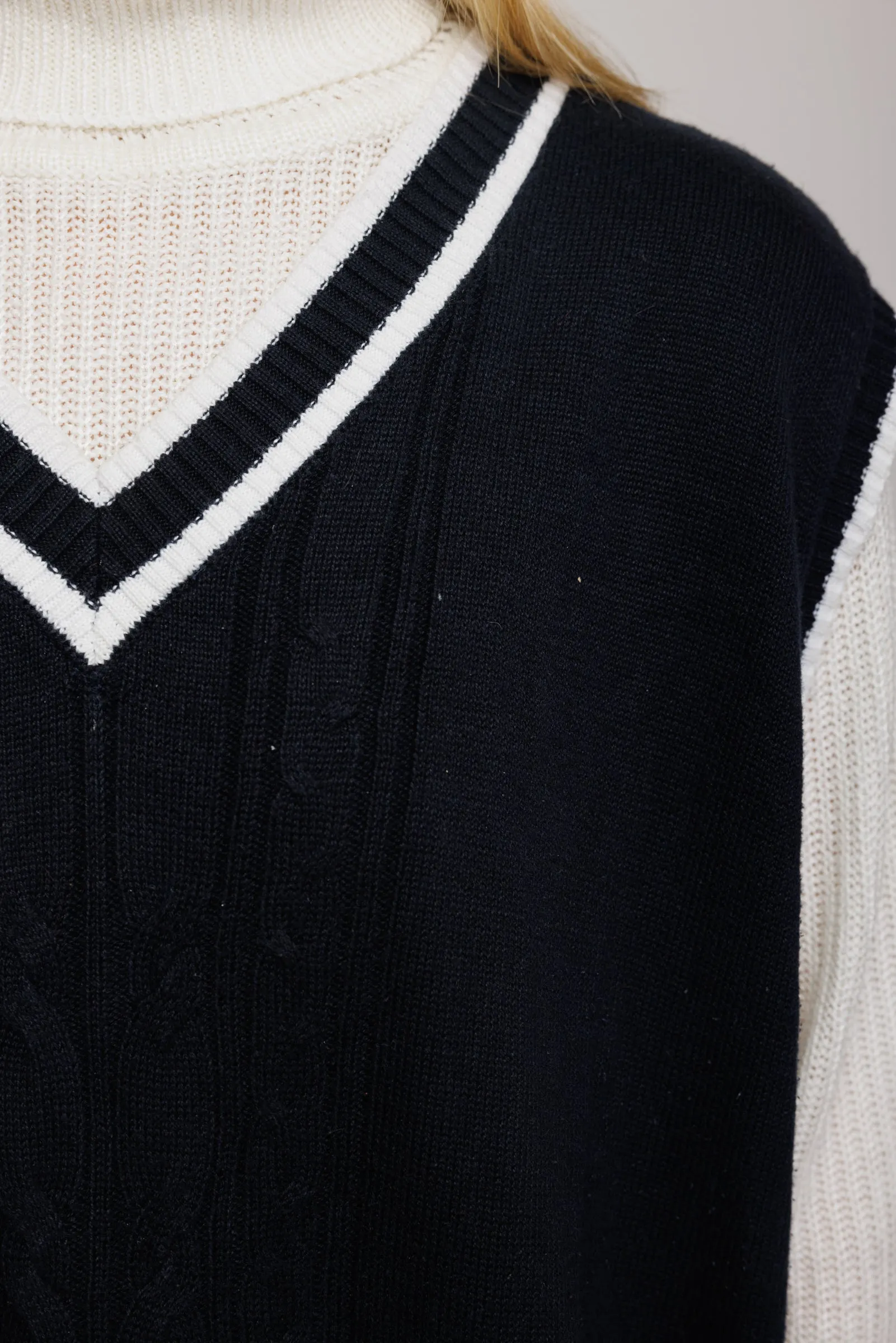 90's Varisity Striped Vest L