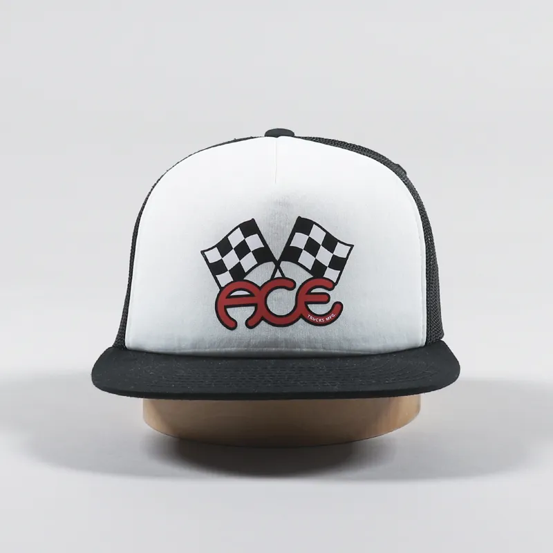 Ace Trucks Flags Trucker Hat Black White