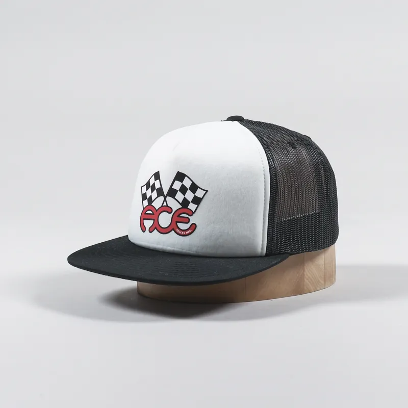 Ace Trucks Flags Trucker Hat Black White