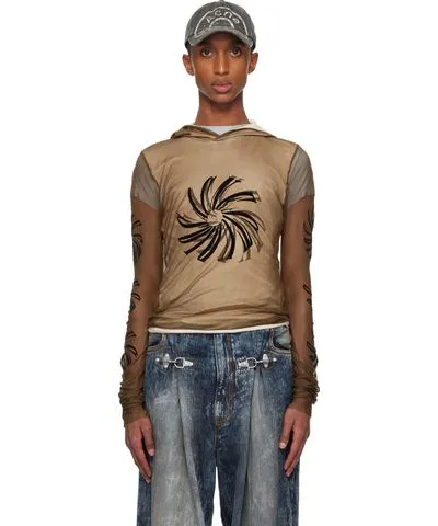 Acne Studios Khaki Mesh Hoodie