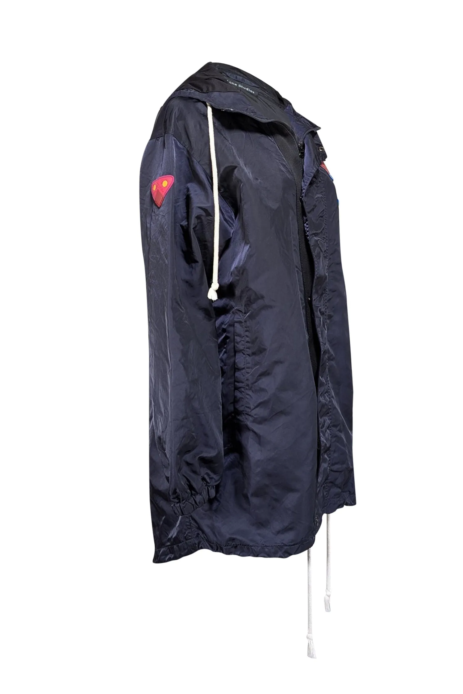 Acne Studios - Navy Nylon Hooded Jacket w/ Patches Sz M