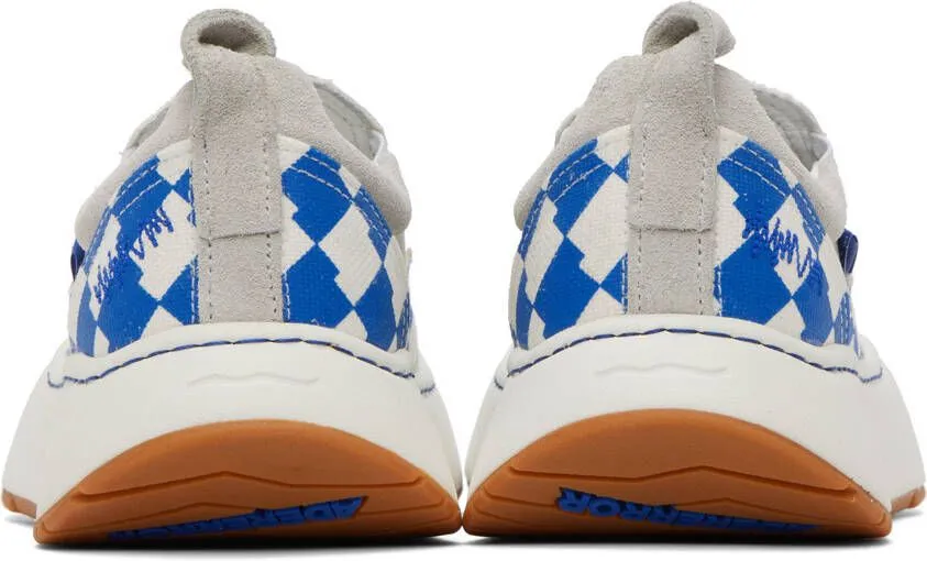 ADER error Blue & White Lad Sneakers