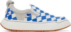 ADER error Blue & White Lad Sneakers