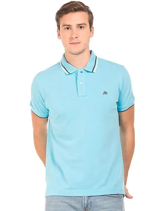 Aeropostale Tipped Cotton Pique Polo Shirt