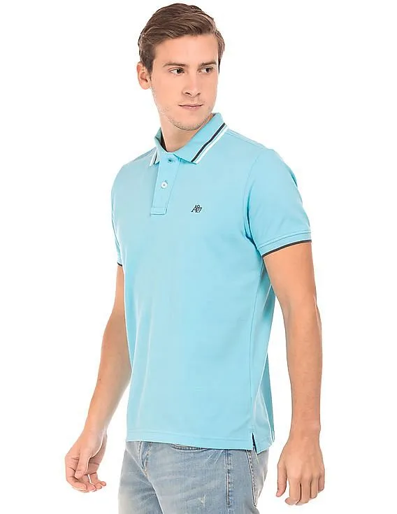 Aeropostale Tipped Cotton Pique Polo Shirt