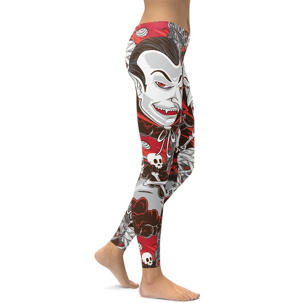 All the Horrors of Halloween Leggings