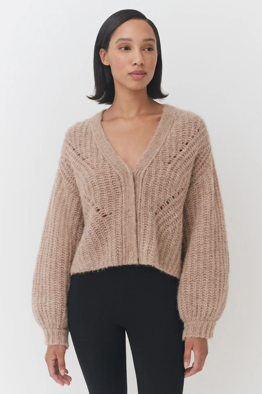 Alpaca Wool Cropped Cardigan