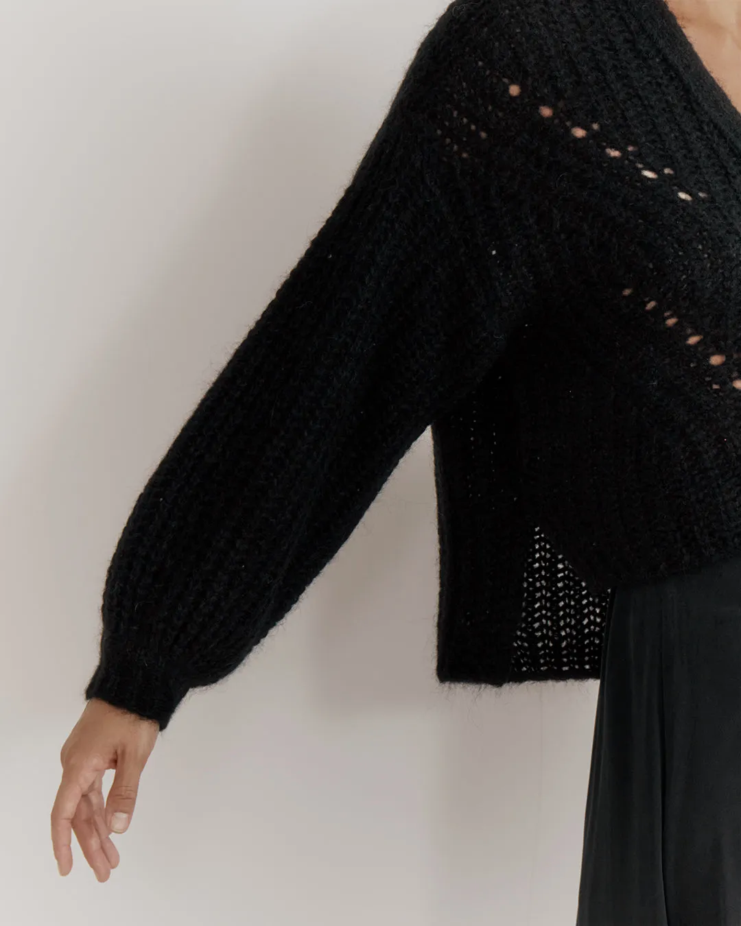 Alpaca Wool Cropped Cardigan