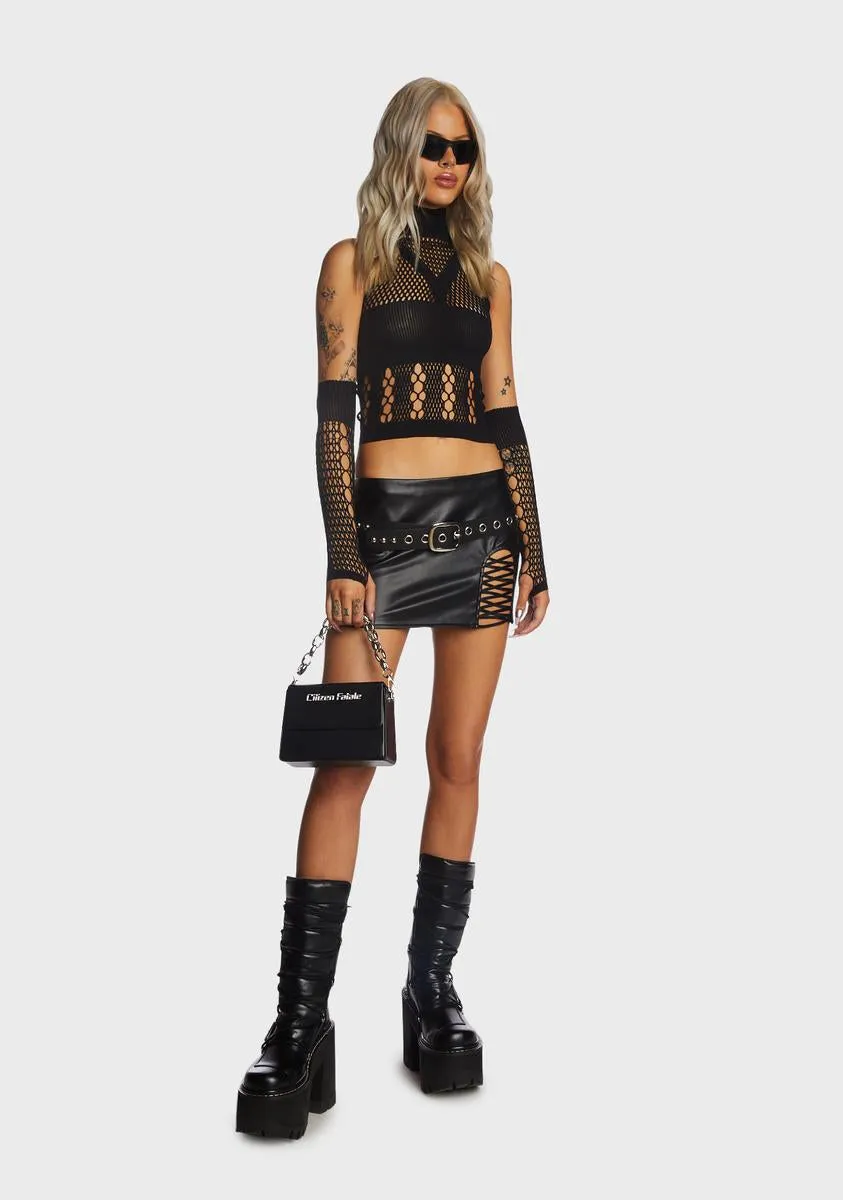 Alzir Vegan Leather Skirt-