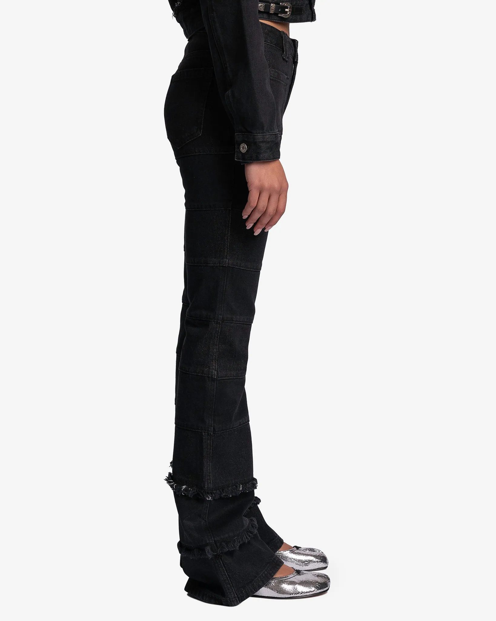 Andersson Bell Mahina Blocking Patchwork Jeans in Black