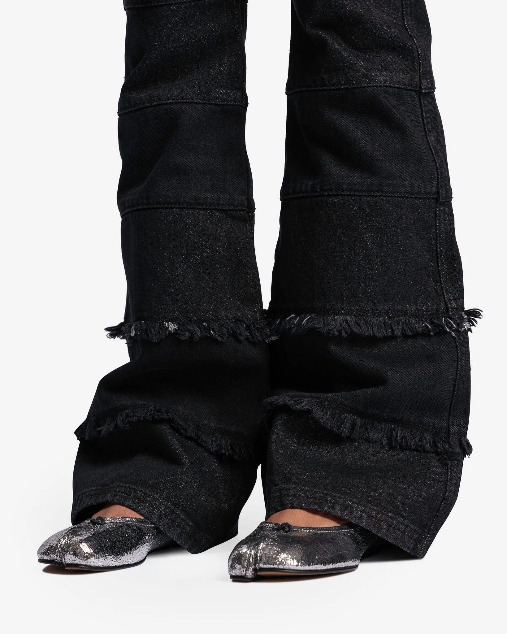 Andersson Bell Mahina Blocking Patchwork Jeans in Black