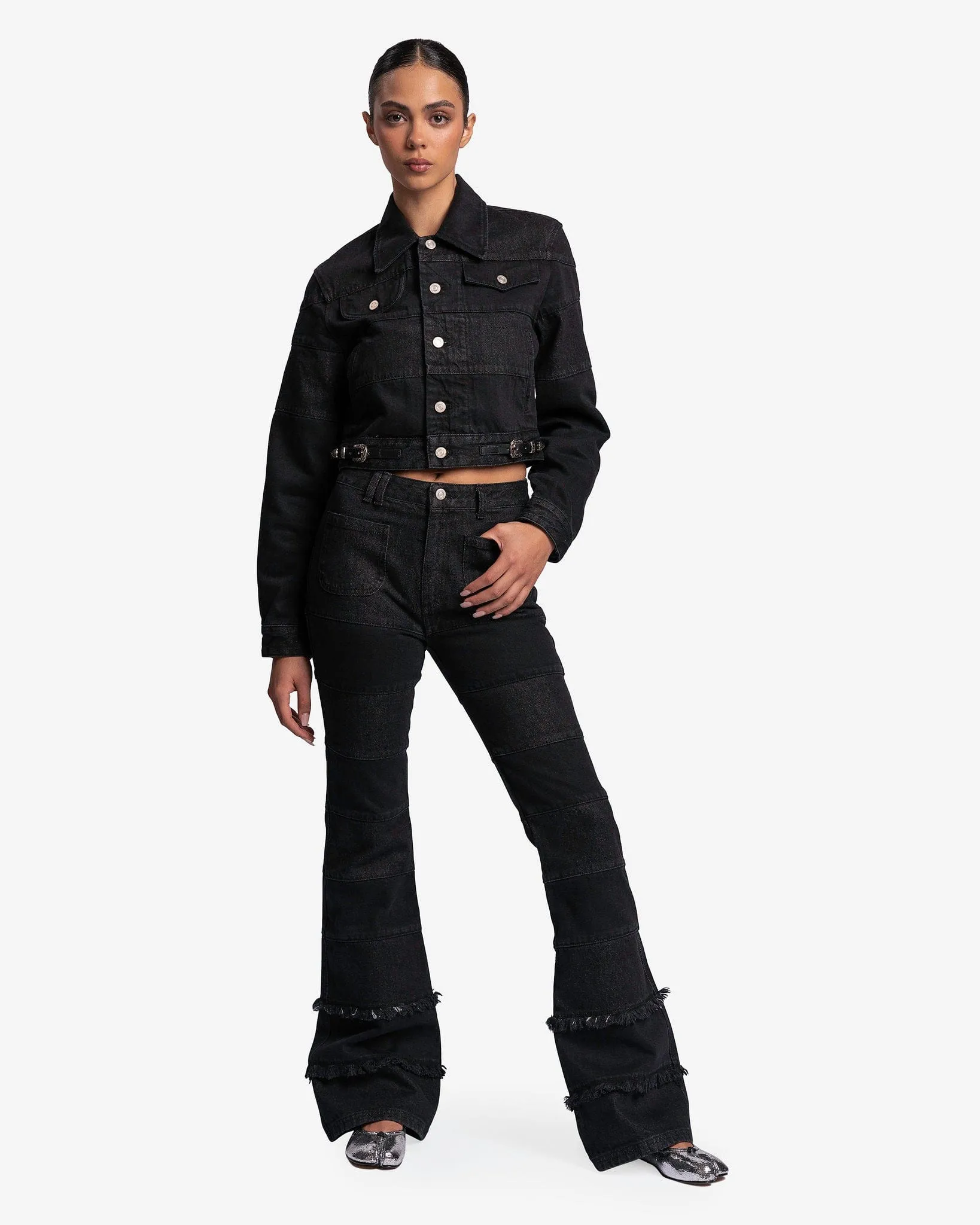 Andersson Bell Mahina Blocking Patchwork Jeans in Black