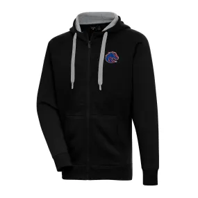 Antigua Boise State Broncos Black Big & Tall Victory Full-Zip Hoodie Jacket