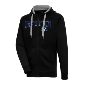 Antigua BYU Cougars Black Big & Tall Victory Raglan Full-Zip Hoodie Jacket