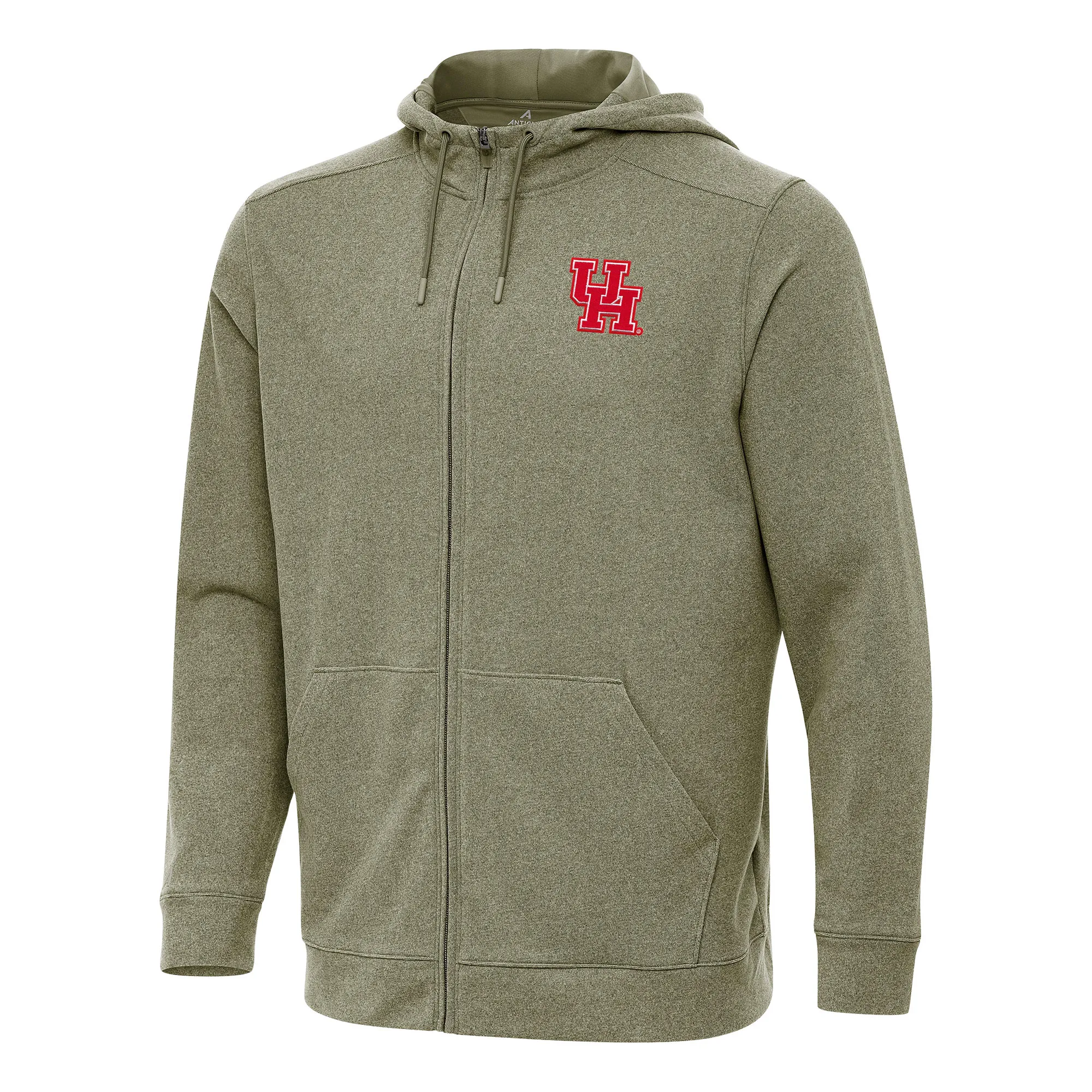 Antigua Houston Cougars Heather Olive Effortless Full-Zip Hoodie Jacket