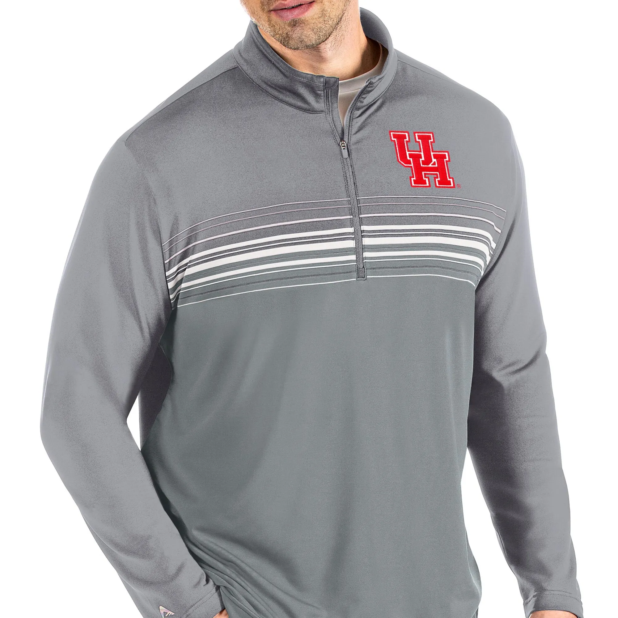 Antigua Houston Cougars Steel/Gray Pace Quarter-Zip Pullover Jacket