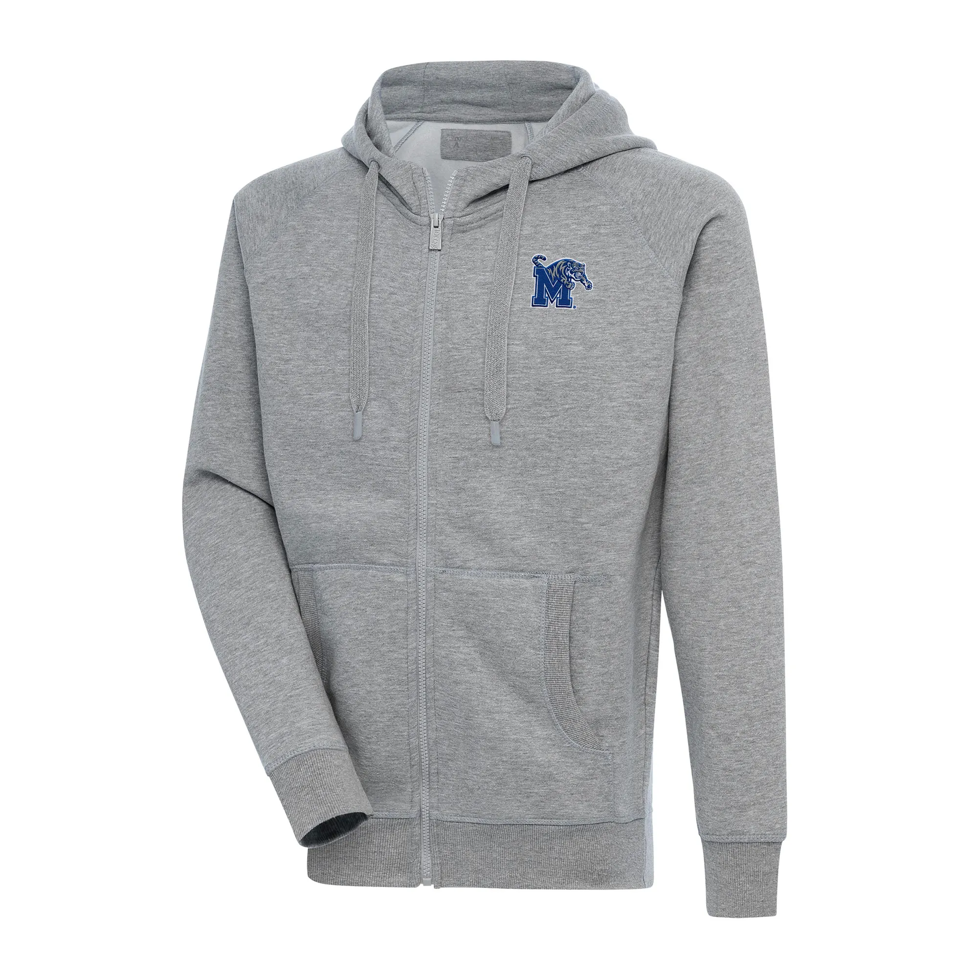 Antigua Memphis Tigers Heather Gray Big & Tall Victory Full-Zip Hoodie Jacket