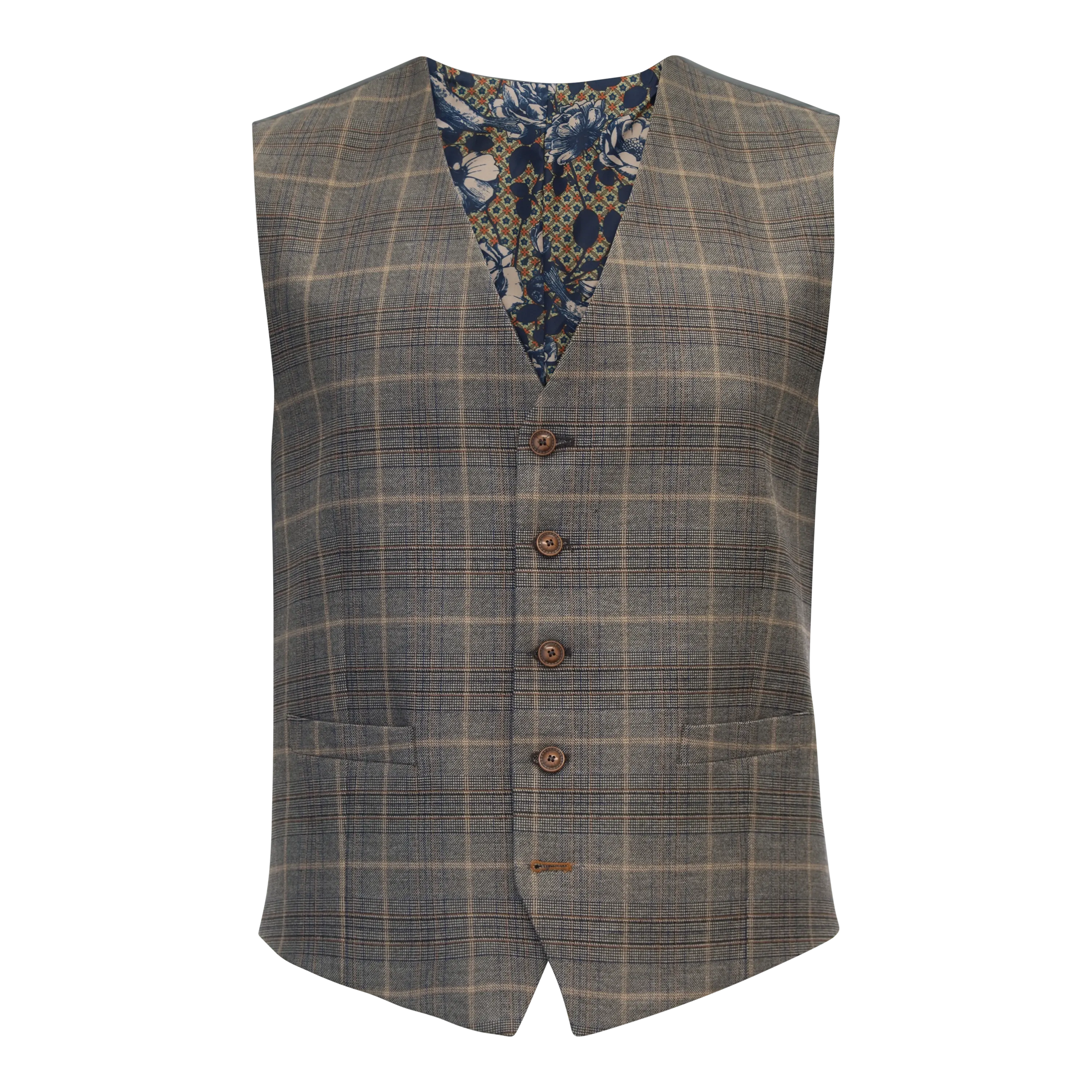 Antique Rogue Overcheck Suit Waistcoat