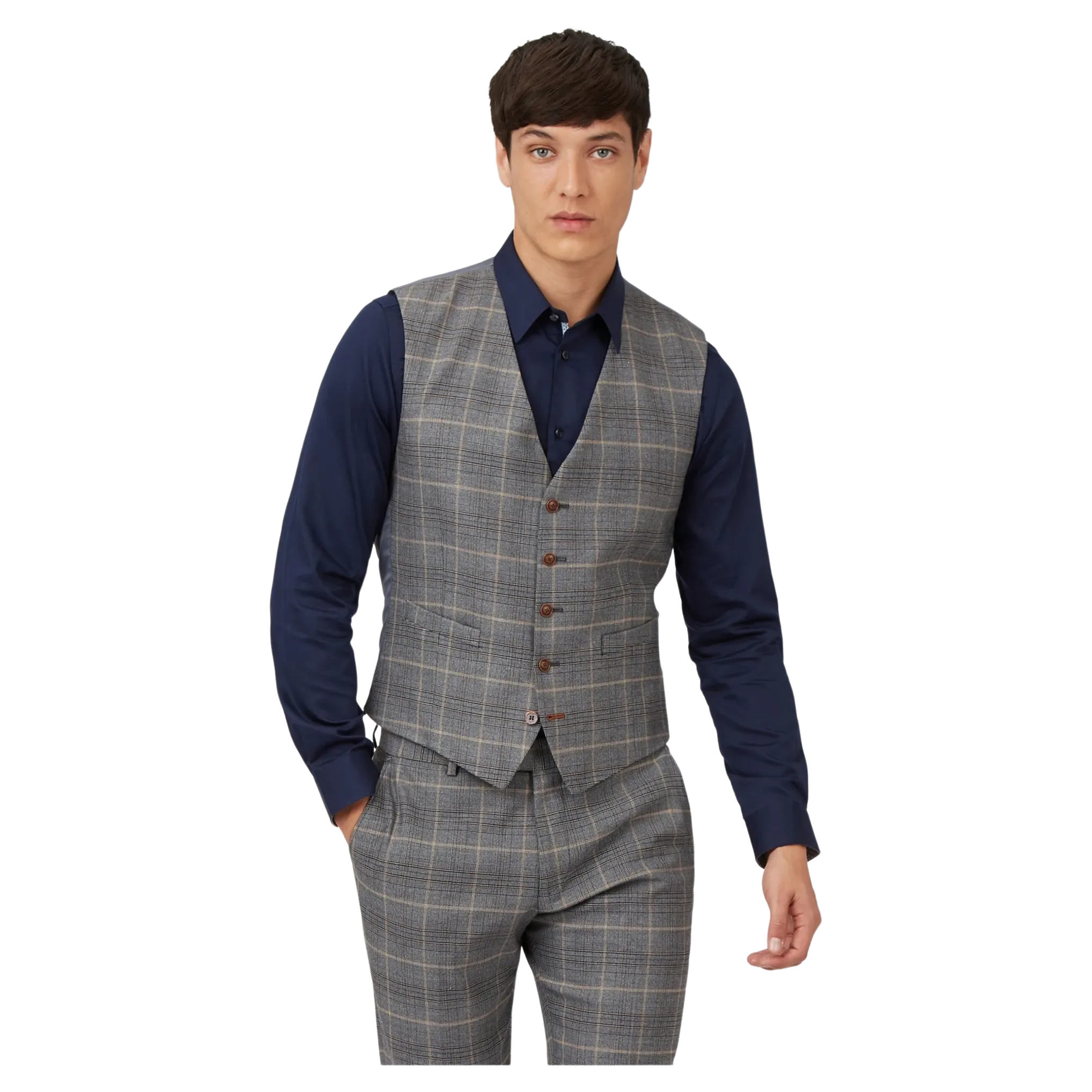 Antique Rogue Overcheck Suit Waistcoat