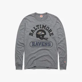 Baltimore Ravens Throwback Helmet Long Sleeve Tee