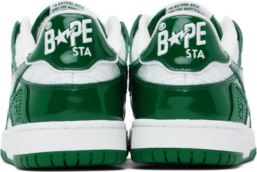 BAPE Green & White SK8 STA #5 Sneakers