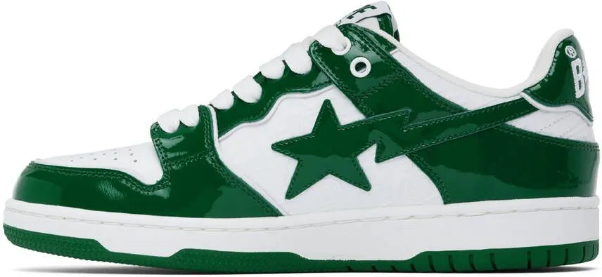 BAPE Green & White SK8 STA #5 Sneakers