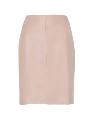 Beige leather skirt adela