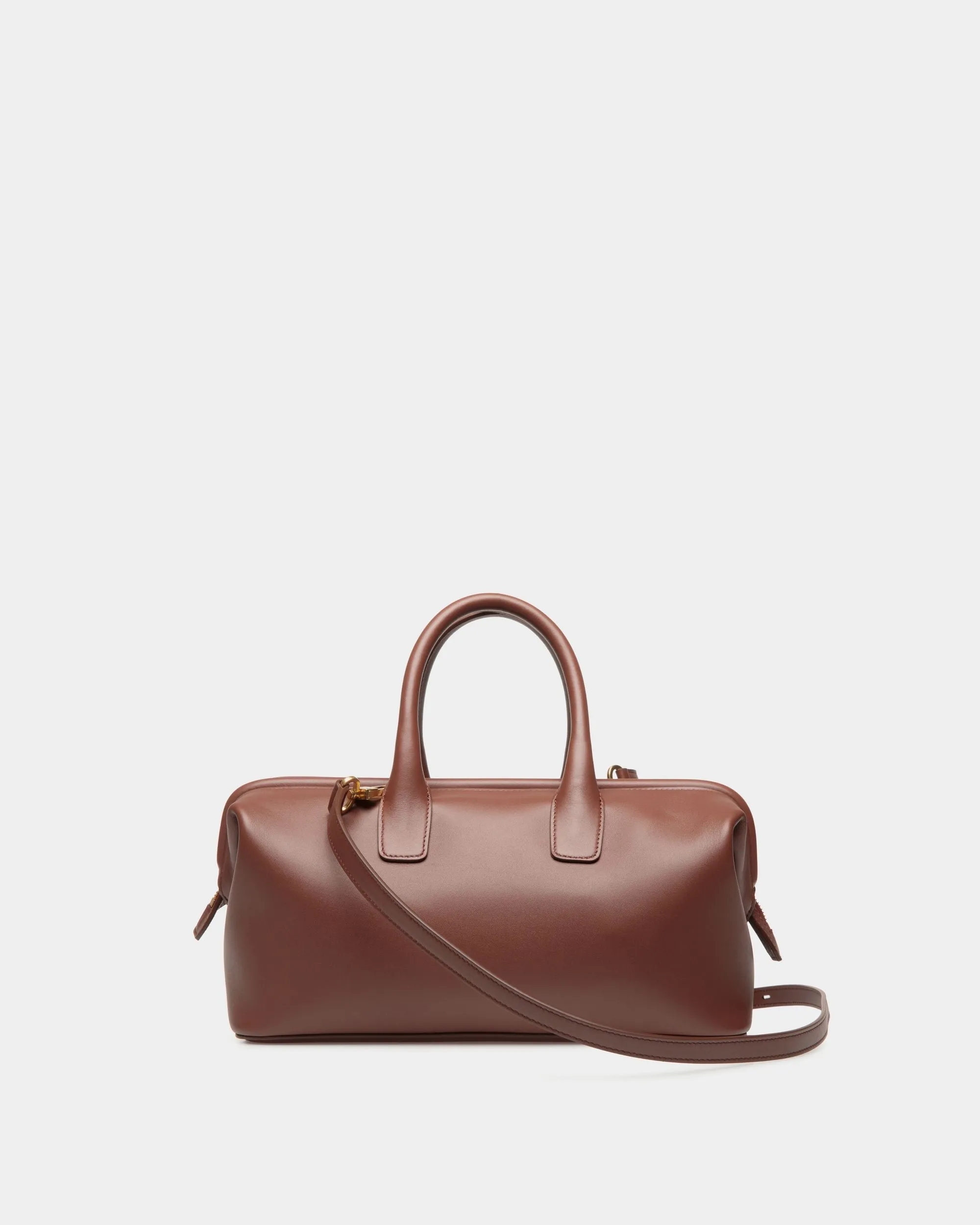 Belle Small Top Handle Bag In Brown Leather