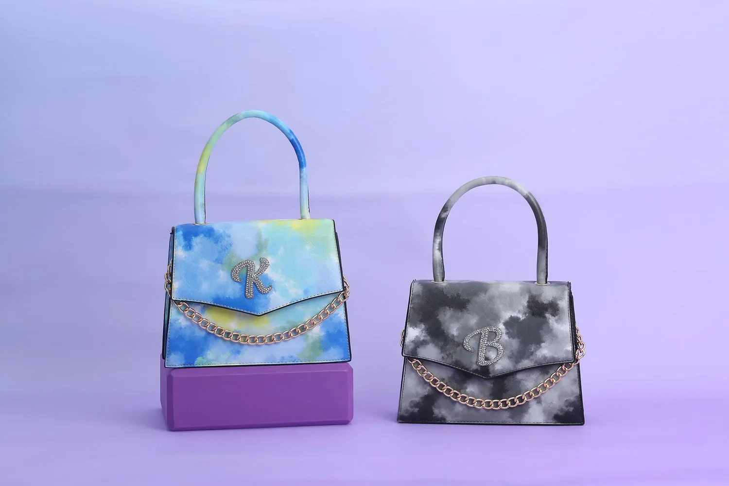 Bianca Blue Tie-Dye Handbag