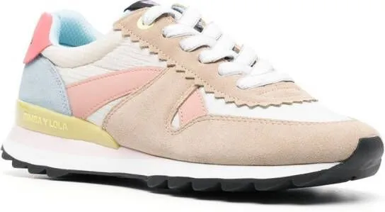 Bimba y Lola colour-block logo-plaque sneakers Neutrals