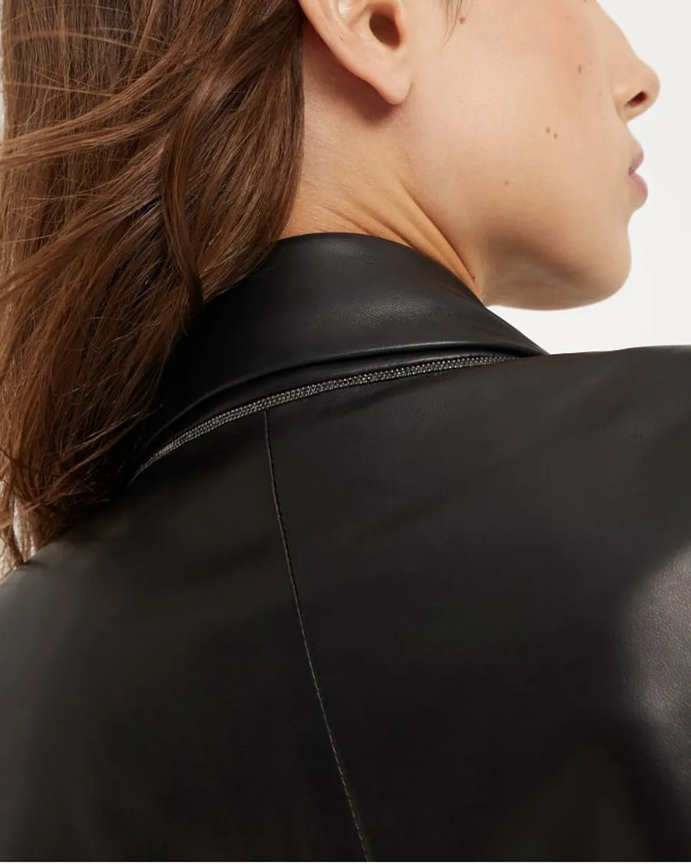 Black Nappa Leather Single Button Jacket