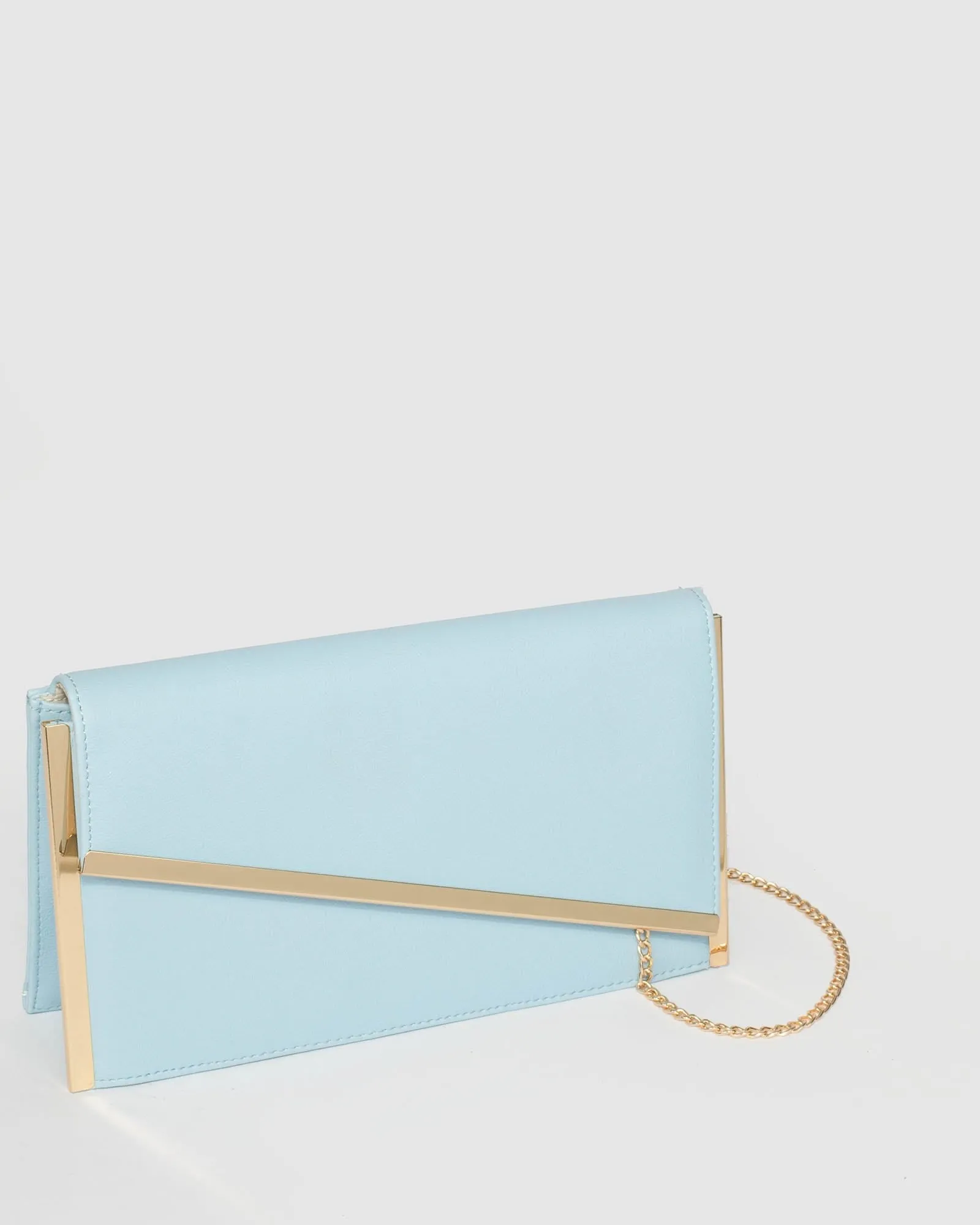 Blue Jessie Diag Bar Clutch Bag