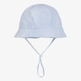 Blue Stripe Cotton Seersucker Sun Hat