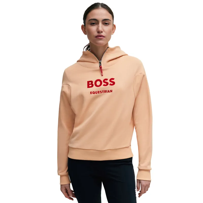 BOSS Equestrian Faye Logo Ladies Zip Hoodie - Peach Nougat