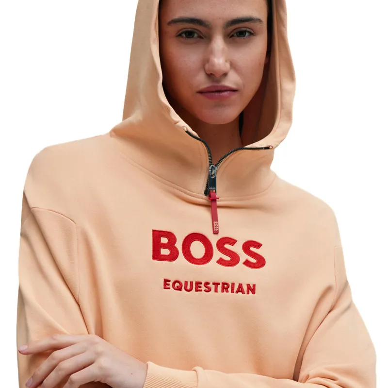 BOSS Equestrian Faye Logo Ladies Zip Hoodie - Peach Nougat