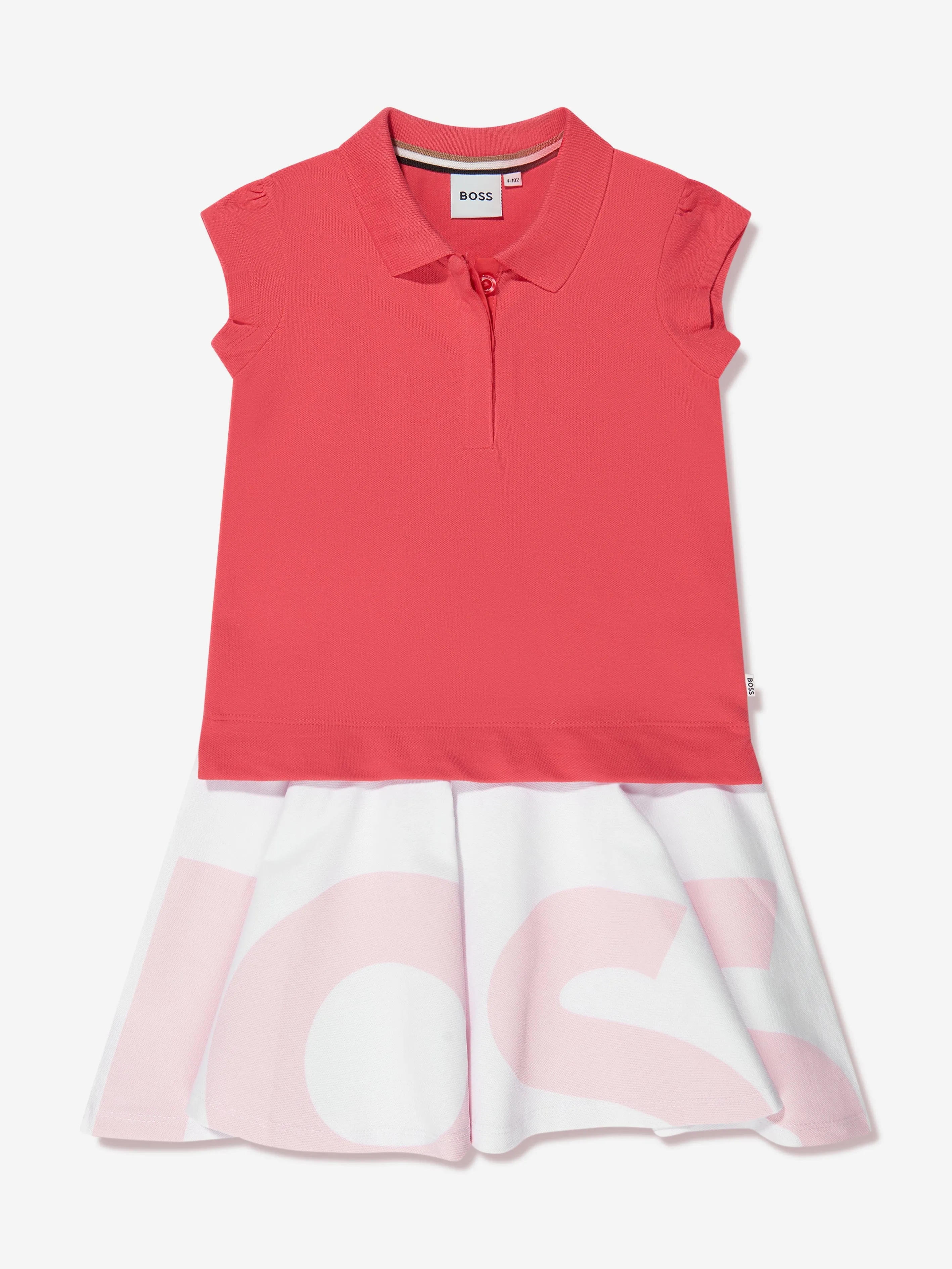 BOSS Girls Polo Dress In Red