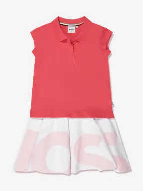 BOSS Girls Polo Dress In Red