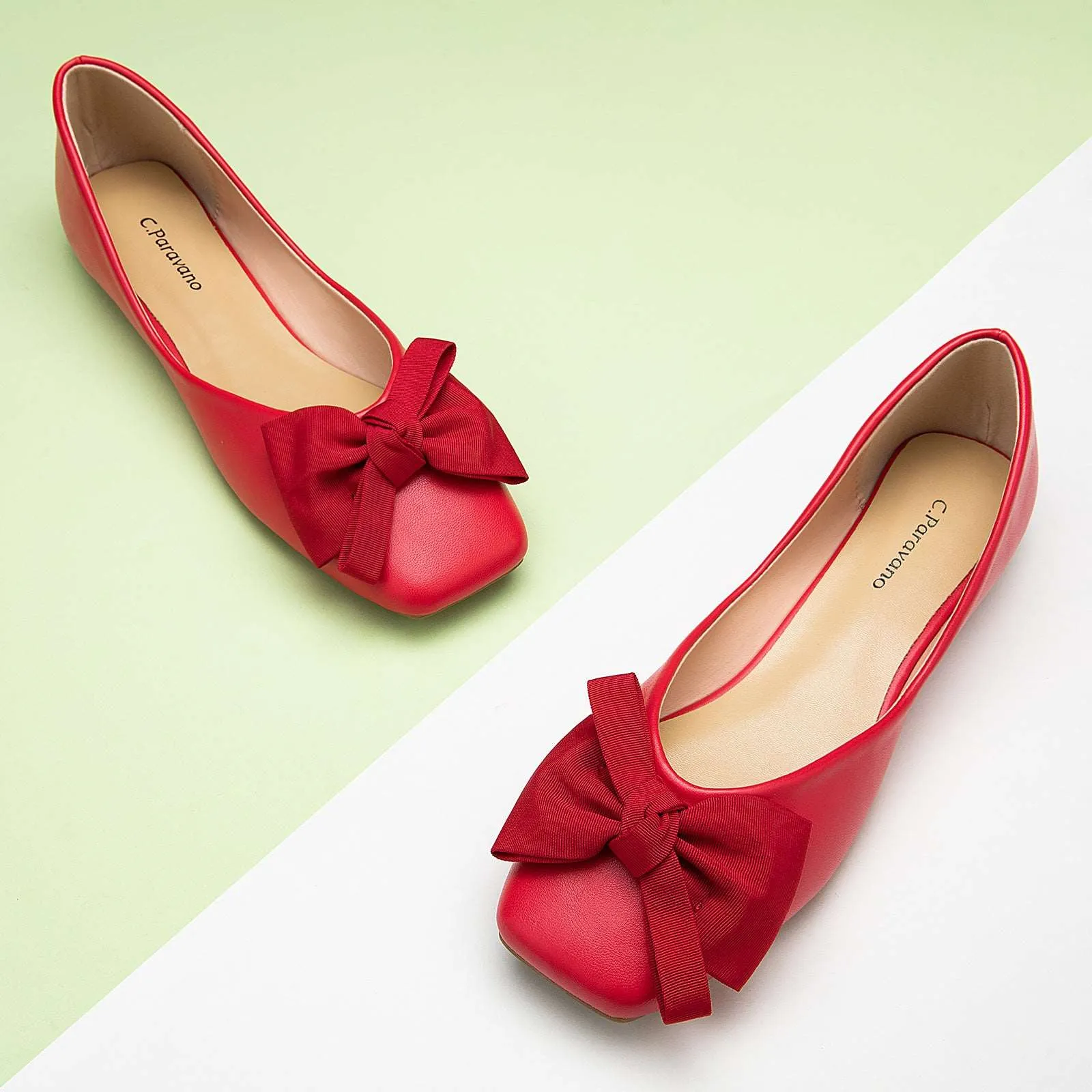 Bow Ballerina Flats (Eva) Red