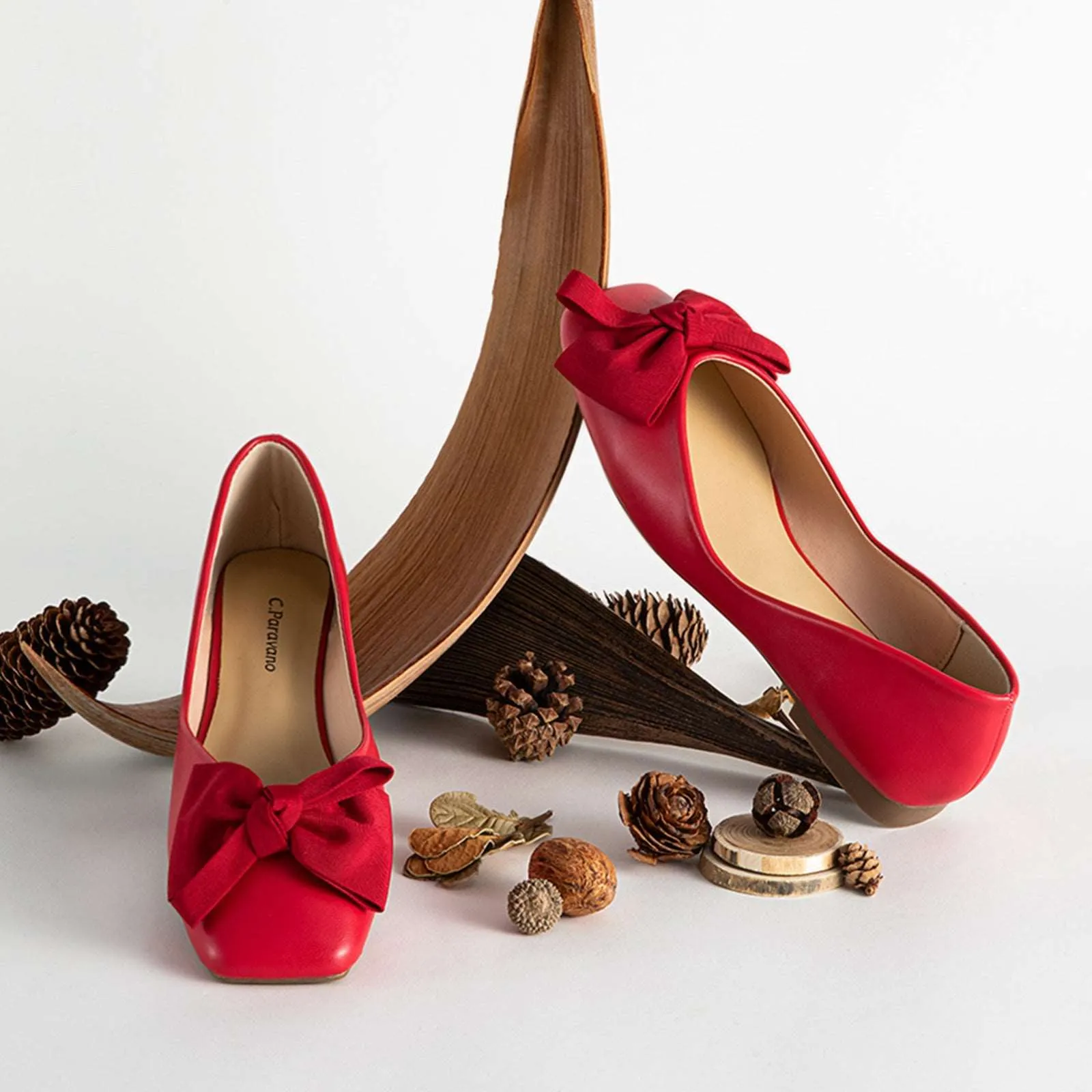 Bow Ballerina Flats (Eva) Red