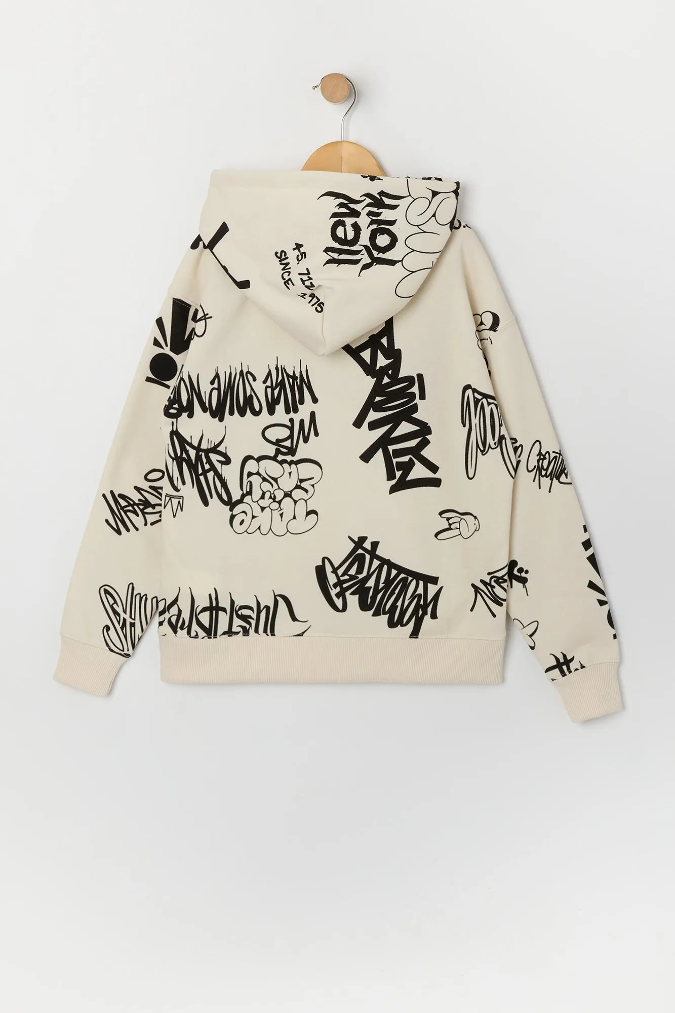 Boys Graffiti Print Fleece Hoodie