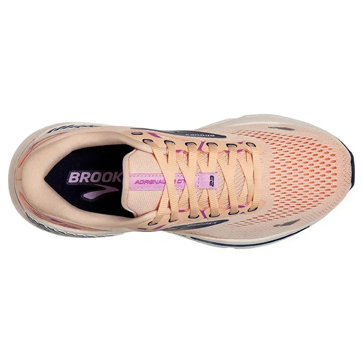 Brooks Women's Adrenaline GTS 23 Running Shoe - Apricot/Estate Blue/Orchid 1203811B795