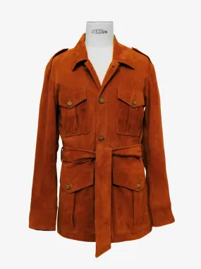 Brown Leather Safari Jacket for Men - LaSaharienne Rodeo Cognac | PAUL MARIUS