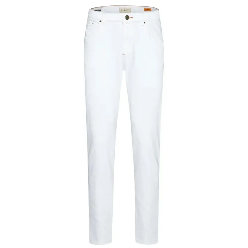 BUGATTI Five Pocket White Stretch Jeans | Menswear Online