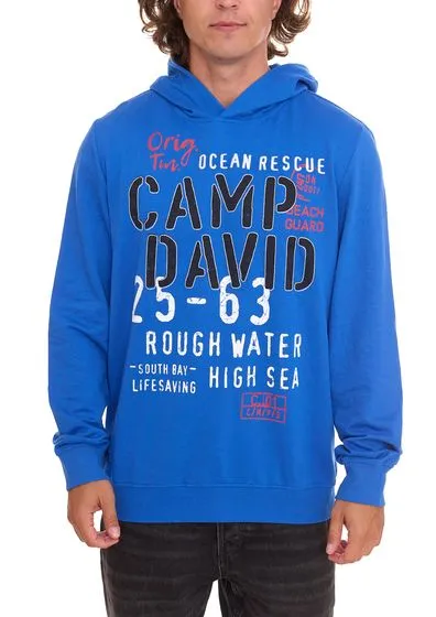 CAMP DAVID men's sweat pullover with cotton content, hooded pullover Limited Edition by Dieter Bohlen, long-sleeved shirt, 