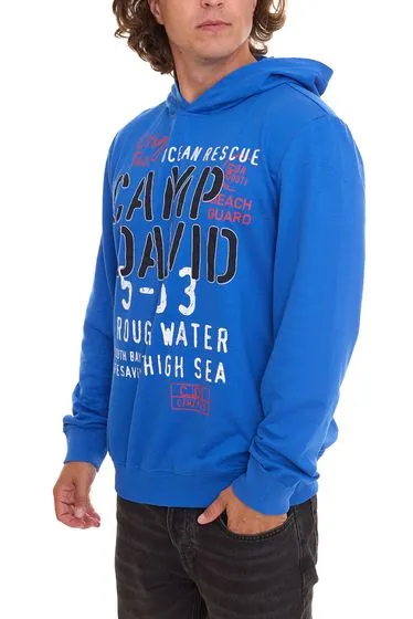 CAMP DAVID men's sweat pullover with cotton content, hooded pullover Limited Edition by Dieter Bohlen, long-sleeved shirt, 