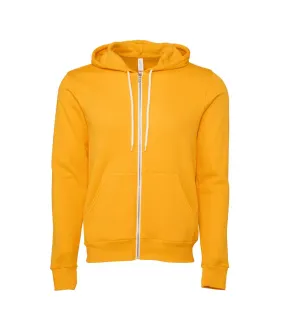 Canvas unixex zip-up polycotton fleece hooded sweatshirt / hoodie gold Bella + Canvas